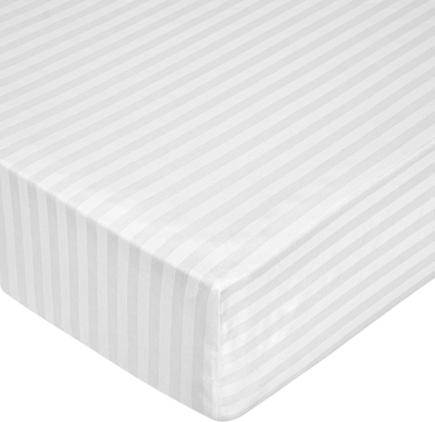 Простыня Kamvol 24СПР12-22-ДЯ на резинке 200x180x25 (страйп-сатин белый)