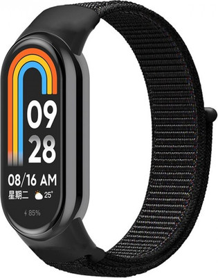 Ремешок для фитнес-трекера Rumi Velcro для Xiaomi Smart Band 8/9 (черный)