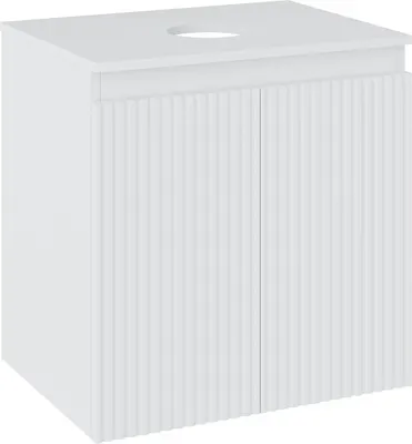 Тумба под умывальник Runo Соренто 60 вертикаль (подвесная, белый)