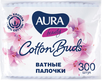Ватные палочки Aura Пакет (300шт)