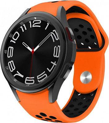 Ремешок для умных часов Rumi Sport N-style для Galaxy Watch 4/5/6/7/FE (оранжевый/черный)