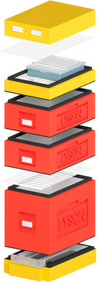 Улей Lyson Дадан на 6 рамок / WDD58RDY (красный/желтый)