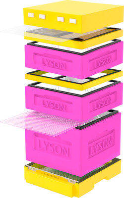 Улей Lyson Дадан на 12 рамок / K123PY (розовый/желтый)