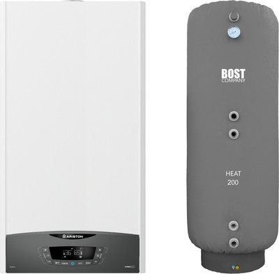 Комплект газового котла с бойлером Ariston Clas XC System 24 FF NG (3301679) + Bost Heat 150л (дымоход в подарок)
