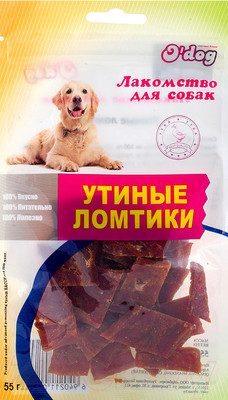 Лакомство для собак O'dog Утиные ломтики (55г)