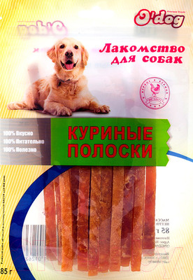 Лакомство для собак O'dog Куриные полоски (85г)