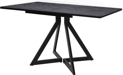 Обеденный стол Мир стульев Саен 45 200x80/30x30 (черный муар/бетон 809)