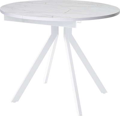 Обеденный стол Мир стульев Саен 47 100x100/40 (жемчужный перито/белый муар)