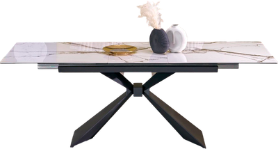 Обеденный стол Halmar Luciano (белый мрамор/черный)