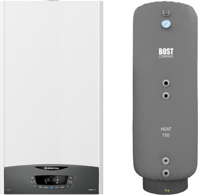 Комплект газового котла с бойлером Ariston Clas XC System 32 FF NG (3301681) + Bost Heat 150л (дымоход в подарок)