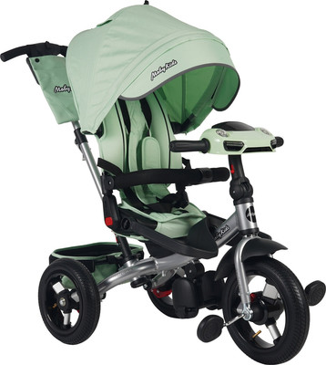 Трехколесный велосипед с ручкой Moby Kids Leader 360° AIR Car / 656322 (светло-зеленый)