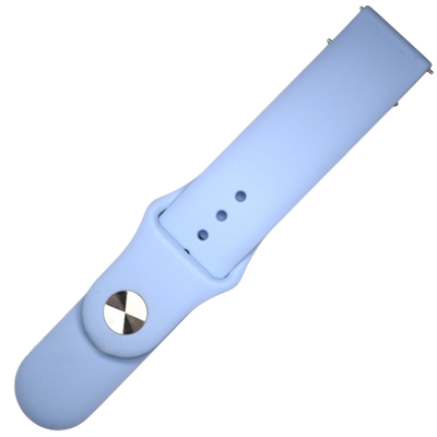Ремешок для умных часов Rumi Sport 22мм с кнопкой (белый/голубой)