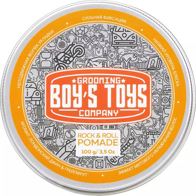 Помада для укладки волос Boy's Toys Rock & Roll Pomade сильной фиксации (100г)