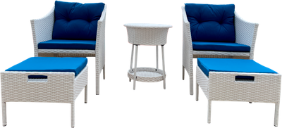 Комплект садовой мебели National Tree Company с айс-кулером GM M78 ( 5 предметов, белый)