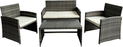 Комплект садовой мебели National Tree Company ротанг GM-M77 (4 предмета, темно-серый)