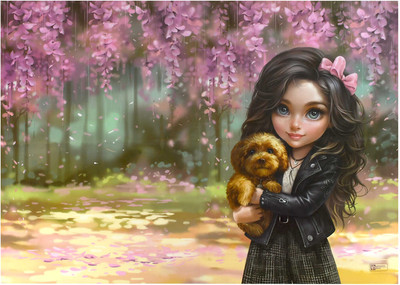 Бювар Феникс+ Брюнетка с собачкой / 69109