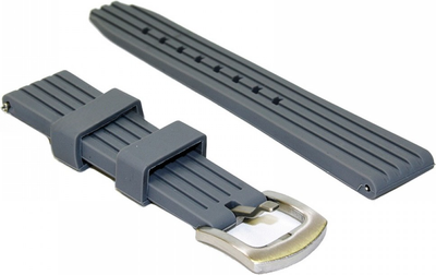 Ремешок для умных часов Rumi Силиконовый полосатый уплотненный 20мм (серый)