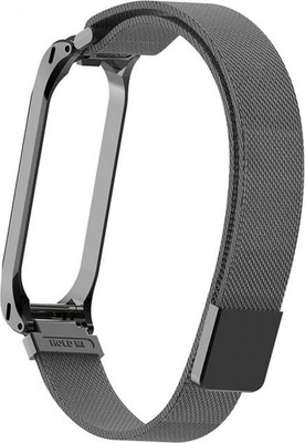 Ремешок для фитнес-трекера Rumi Milanese Loop для Xiaomi Mi Band 3/Mi Band 4 (серый)