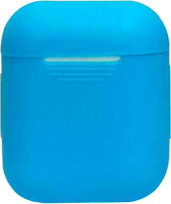 Чехол для наушников Rumi Противоударный силиконовый для Apple AirPods/AirPods 2 (голубой)