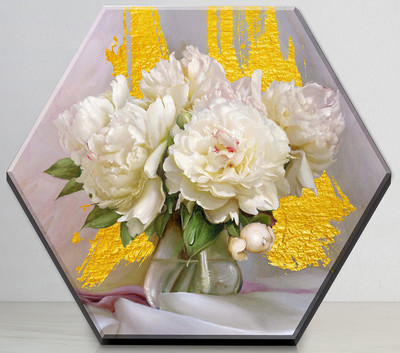 Картина по номерам Флюид Бузин Белые пионы 37x32 / VHR0002