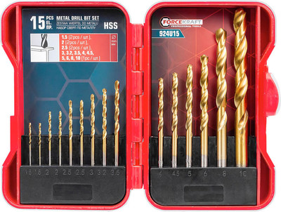 Набор сверл ForceKraft FK-924U15 (61588)