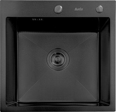 Мойка кухонная Astir PVD Black 50x50B (с сифоном, дозатором и коландером)