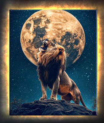 Картина по номерам Молли Лев под луной 40x50 / LHR0025