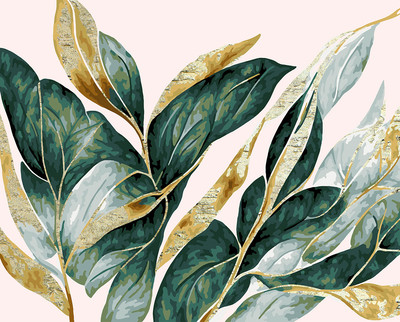 Картина по номерам Фрея Листья с золотом / PNB/PLPT-246