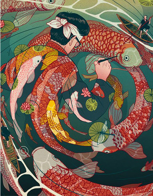 Картина по номерам Молли Японская гравюра 40x50 / HR0220