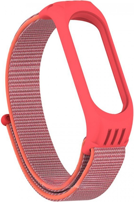 Ремешок для фитнес-трекера Rumi Нейлоновый для Xiaomi Mi Band 6/5 (красный/серый)
