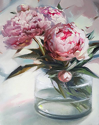 Картина по номерам Молли Пионы в вазе 40x50 / HR0622