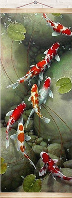 Картина по номерам Молли Карпы кои  35x88 / HRP0029