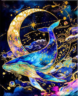 Картина по номерам Флюид Космический кит 40x50 / BHR0599