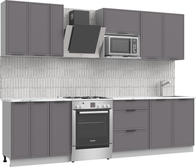 Кухонный гарнитур Arvento Флок-плюс 2.2м (графит)