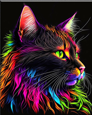 Картина по номерам Флюид Радужный котик 40x50 / BHR0557