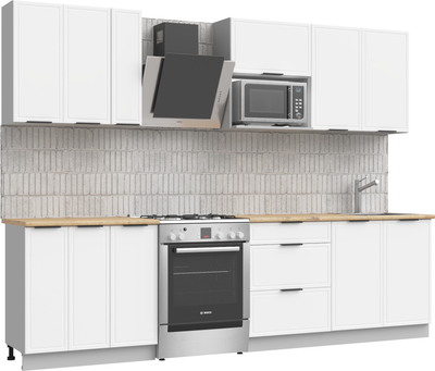 Кухонный гарнитур Arvento Флок-плюс 2.2м (белый)