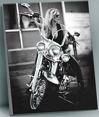 Картина по номерам Флюид Блондинка на мотоцикле 40x50 / QHR0010