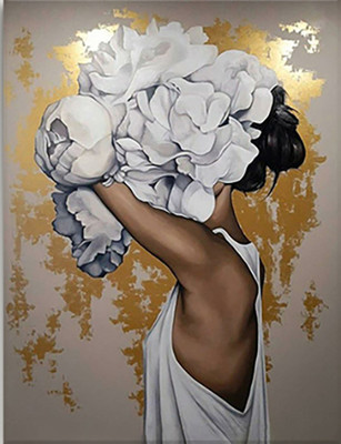 Картина по номерам Флюид Девушка с пионами 40x50 / HR0385