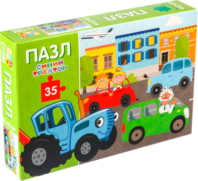 Пазл Синий трактор В городе / 7673632 (35эл)