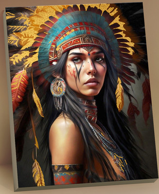 Картина по номерам Флюид Девушка индеец 40x50 / HR0600