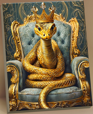 Картина по номерам Флюид Золотая королевская змея 40x50 / HR0694