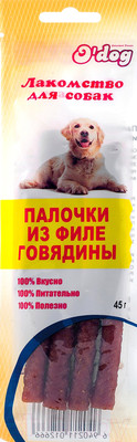 Лакомство для собак O'dog Палочки из филе говядины (45г)