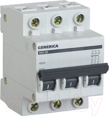 Выключатель автоматический Generica ВА 47-29 3Р 10А 4.5кА / MVA25-3-010-C