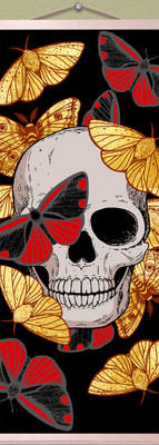 Картина по номерам Флюид Череп с бабочками 23x57 / HRP0152