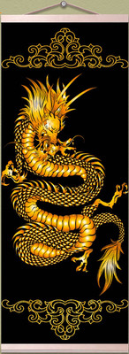 Картина по номерам Флюид Золотой дракон 23x57 / HRP0153