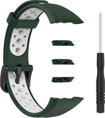 Ремешок для умных часов Rumi N-Style для Honor Band 6/Band 7/Huawei Band 6 (зеленый/белый)