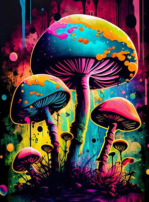 Картина по номерам Молли Неоновые грибы со светящейся краской 40х50 / FHR0593