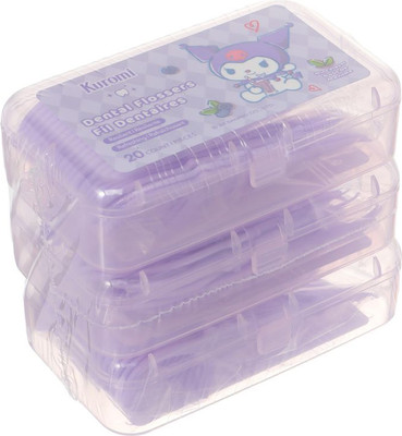 Зубная нить Miniso Kuromi Extra Fine со вкусом мяты 1094 (3x20шт)