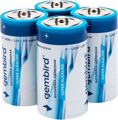 Комплект батареек Gembird GB-LR20-4B (4шт)