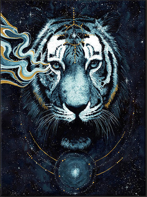 Картина по номерам Молли Тигр на черном фоне 40x50 / FHR0585